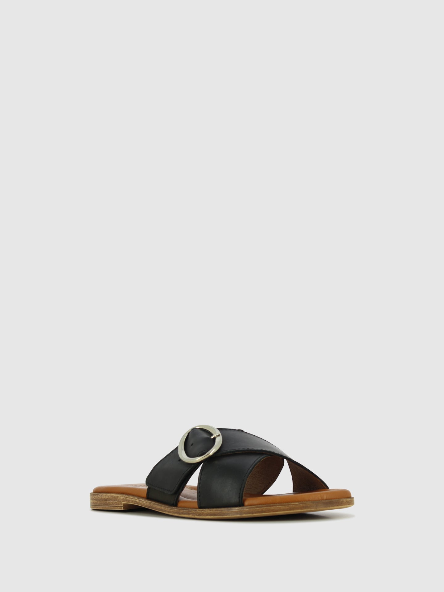 DRAKART Sandálias com Apliques em Pele Preta